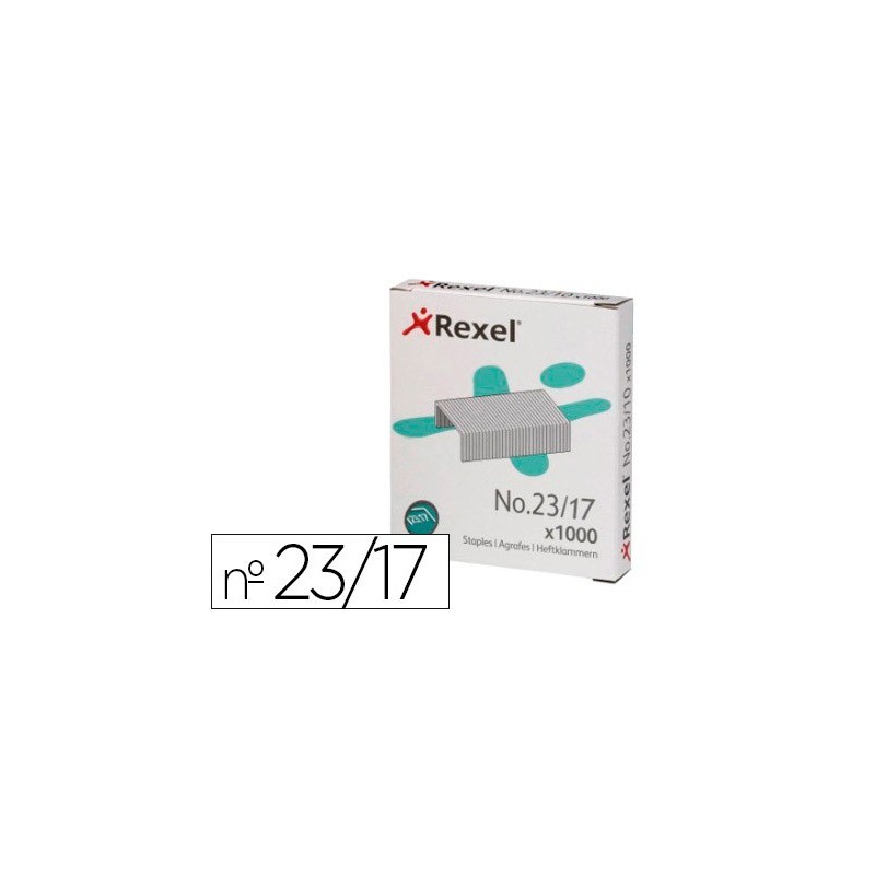 Grapas rexel 23/17 acero caja 1000 unidades