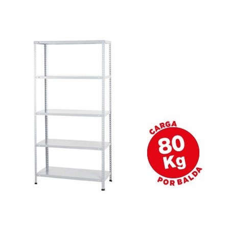 Estanteria metalica ar storage 180x90x40 cm 5 estantes 80 kg por estante color blanco