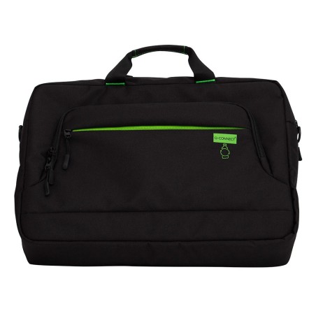 Maletin para portatil q-connect 17,2\ negro 1 asa 2 bolsillos exteriores polietileno reciclado