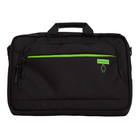 Maletin para portatil q-connect 15,6\ negro 1 asa 2 bolsillos exteriores polietileno reciclado