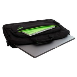 Maletin para portatil q-connect 15,6\ negro 1 asa 2 bolsillos exteriores polietileno reciclado