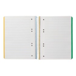 Cuaderno espiral liderpapel a5 micro witty tapa dura 120h 90gr horizontal 8mm 5 bandas 6 taladros colores surtidos