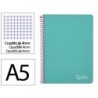Cuaderno espiral liderpapel din a5 witty tapa dura 80h 90gr cuadro 4mm con margen color turquesa