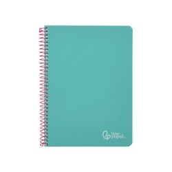 Cuaderno espiral liderpapel din a5 witty tapa dura 80h 90gr cuadro 4mm con margen color turquesa