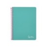 Cuaderno espiral liderpapel din a5 witty tapa dura 80h 90gr cuadro 4mm con margen color turquesa