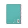 Cuaderno espiral liderpapel din a5 witty tapa dura 80h 90gr cuadro 4mm con margen color turquesa