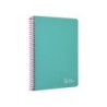 Cuaderno espiral liderpapel din a5 witty tapa dura 80h 90gr cuadro 4mm con margen color turquesa