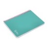 Cuaderno espiral liderpapel din a5 witty tapa dura 80h 90gr cuadro 4mm con margen color turquesa