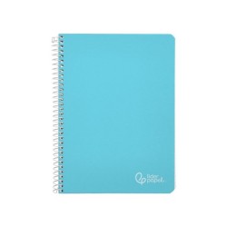 Cuaderno espiral liderpapel din a5 witty tapa dura 80h 90gr cuadro 4mm con margen color azul