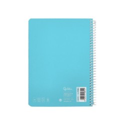 Cuaderno espiral liderpapel din a5 witty tapa dura 80h 90gr cuadro 4mm con margen color azul