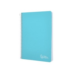 Cuaderno espiral liderpapel din a5 witty tapa dura 80h 90gr cuadro 4mm con margen color azul