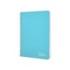 Cuaderno espiral liderpapel din a5 witty tapa dura 80h 90gr cuadro 4mm con margen color azul
