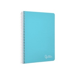 Cuaderno espiral liderpapel din a5 witty tapa dura 80h 90gr cuadro 4mm con margen color azul