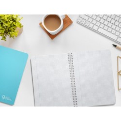 Cuaderno espiral liderpapel din a5 witty tapa dura 80h 90gr cuadro 4mm con margen color azul