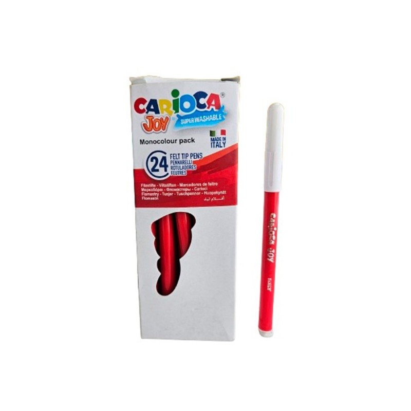 Rotulador carioca joy rojo caja de 24 unidades