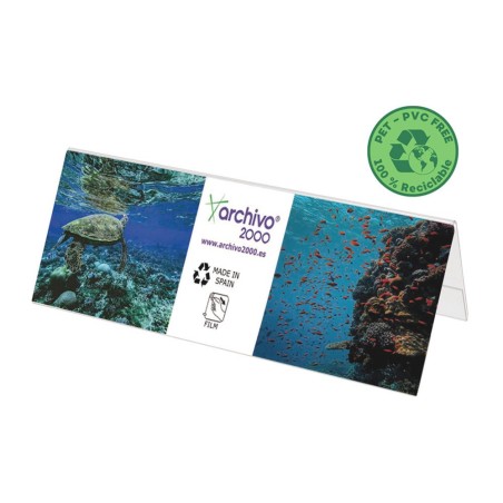 Identificador sobremesa archivo 2000 pet flexible 100% reciclable din a5 transparente 80x210x70 mm