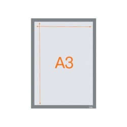 Marco porta anuncios nobo din a3 marco magnetico autoadhesivo color plata pack de 2 unidades