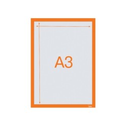 Marco porta anuncios nobo din a3 marco magnetico autoadhesivo color naranja pack de 2 unidades