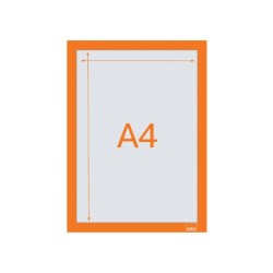 Marco porta anuncios nobo din a4 marco magnetico autoadhesivo color naranja pack de 2 unidades