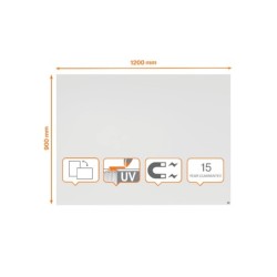 Pizarra blanca nobo infinity sin marco acero lacado magnetico 1200x900 mm