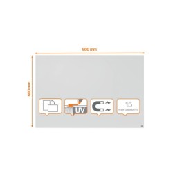 Pizarra blanca nobo infinity sin marco acero lacado magnetico 900x600 mm