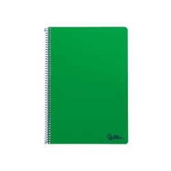 Cuaderno espiral liderpapel din a4 smart tapa blanda 80h 75gr cuadro 4mm con margen color verde