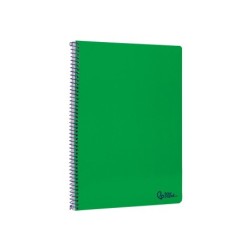 Cuaderno espiral liderpapel din a4 smart tapa blanda 80h 75gr cuadro 4mm con margen color verde