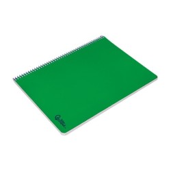 Cuaderno espiral liderpapel din a4 smart tapa blanda 80h 75gr cuadro 4mm con margen color verde