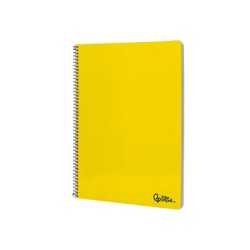 Cuaderno espiral liderpapel din a4 smart tapa blanda 80h 75gr cuadro 4mm con margen color amarillo