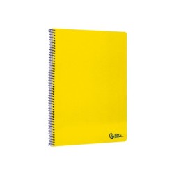Cuaderno espiral liderpapel din a4 smart tapa blanda 80h 75gr cuadro 4mm con margen color amarillo