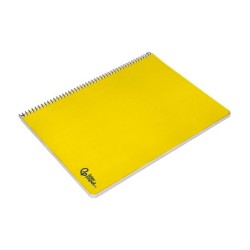 Cuaderno espiral liderpapel din a4 smart tapa blanda 80h 75gr cuadro 4mm con margen color amarillo