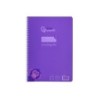 Cuaderno espiral liderpapel din a4 pautaguia tapa plastico80h 90gr cuadro pautado 4mm con margen color lila