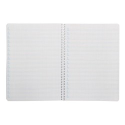 Cuaderno espiral liderpapel din a4 pautaguia tapa plastico80h 90gr cuadro pautado 4mm con margen color azul