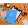 Cuaderno espiral liderpapel din a4 pautaguia tapa plastico80h 90gr cuadro pautado 4mm con margen color azul