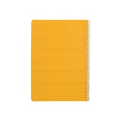 Cuaderno espiral liderpapel din a4 pautaguia tapa plastico80h 90gr cuadro pautado 4mm con margen color amarillo