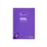 Cuaderno espiral liderpapel din a4 pautaguia tapa plastico 80h 90gr cuadro pautado 3 mm con margen color lila