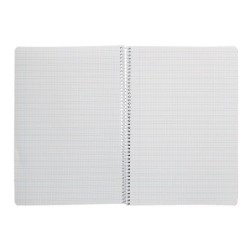 Cuaderno espiral liderpapel din a4 pautaguia tapa plastico 80h 90gr cuadro pautado 3 mm con margen color lila
