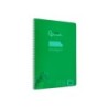 Cuaderno espiral liderpapel din a4 pautaguia tapa plastico 80h 90gr cuadro pautado 3mm con margen color verde
