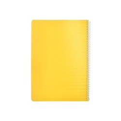 Cuaderno espiral liderpapel din a4 pautaguia tapa plastico 80h 90gr cuadro pautado 3mm con margen color amarillo