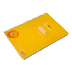 Cuaderno espiral liderpapel din a4 pautaguia tapa plastico 80h 90gr cuadro pautado 3mm con margen color amarillo