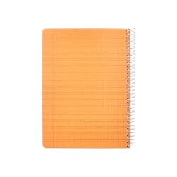 Cuaderno espiral liderpapel din a5 pautaguia tapa plastico 80h 90gr cuadro pautado 3mm color naranja