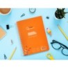 Cuaderno espiral liderpapel din a5 pautaguia tapa plastico 80h 90gr cuadro pautado 3mm color naranja