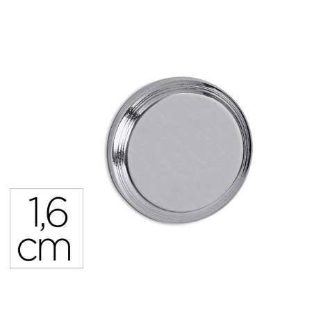 Iman maul cilindrico de neodimio 1,6 cm peso max. 5 kg diametro color plata