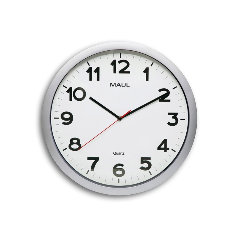 Reloj maul step de pared redondo 40 cm diametro electrico color plata Reloj maul step de pared redondo 40 cm diametro electrico color plata
