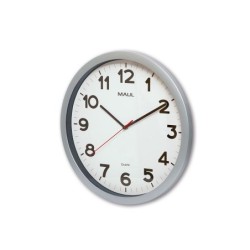 Reloj maul step de pared redondo 40 cm diametro electrico color plata