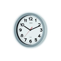 Reloj maul step de pared redondo 30 cm diametro electrico color plata