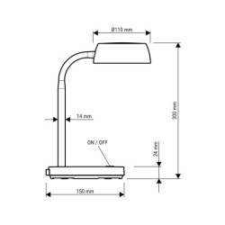 Lampara de escritorio maul led abby color blanco 155x320x155 mm