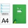 Cuaderno espiral liderpapel din a4 pautaguia tapa dura 80h 90 gr cuadro pautado 5mm color verde
