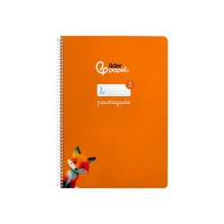 Cuaderno espiral liderpapel din a4 pautaguia tapa dura 80h 90 gr cuadro pautado 5mm color naranja