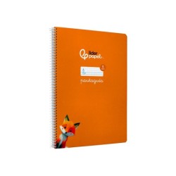 Cuaderno espiral liderpapel din a4 pautaguia tapa dura 80h 90 gr cuadro pautado 5mm color naranja
